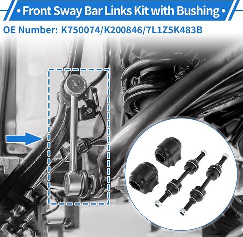 Front Stabilizer Bar Links with 2 Pcs Bushing for Ford F-150 2009-2014 2WD Sway Bar Link Kits No.K750074/K200846 1 Set in Saudi Arabia