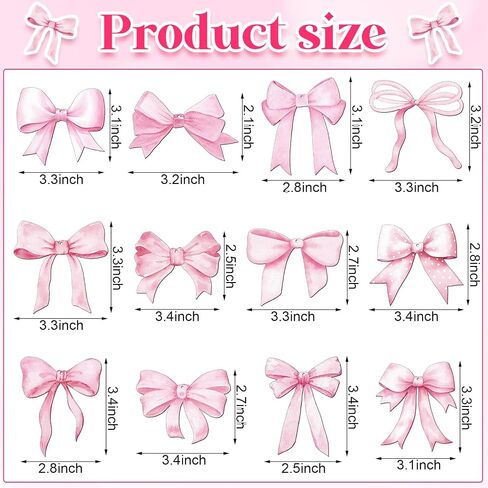 Bucherry 36 Pcs Christmas Pink Bow Ornaments 5.91 Inch Wood Xmas Tree Pink Bow Ornaments Coquettish Bow Christmas Wood Hanging Pendants Xmas Coquettish Bow Tree Decorations for Christmas Party Decor in Saudi Arabia