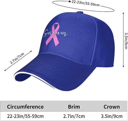 Survivor Breast Cancer Awareness Baseball Hat Unisex Classic Adjustable Sandwich Baseball Cap in Saudi Arabia