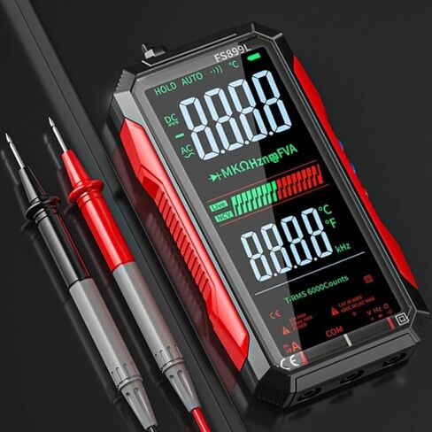 FS899L Digital Multimeter with Color Screen, USB-C Rechargeable Electrical Tester, 6000 Counts True RMS AC/DC Voltage Current Capacitance Resistance Frequency Temperature Measurement NCV Detector in Saudi Arabia