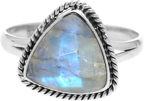 Rainbow moonstone Ring, 925 Sterling Silver Handmade Women's Ring in Saudi Arabia