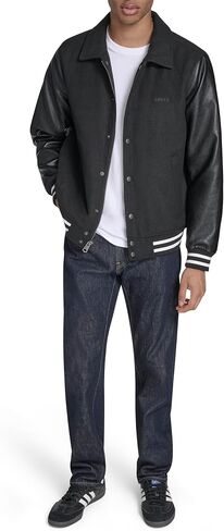 Levi's mens Mixed Media Letterman Varsity Jacket in Saudi Arabia