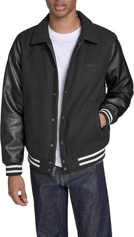 Levi's mens Mixed Media Letterman Varsity Jacket in Saudi Arabia