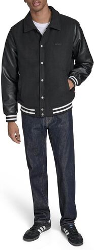 Levi's mens Mixed Media Letterman Varsity Jacket in Saudi Arabia