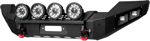 لـ 2011-2016 Ford F250/F350/F450/F550 المصد الأمامي والخلفي من الفولاذ مع لوحة ونش وأضواء مربعة (نسيج أسود) in Kuwait