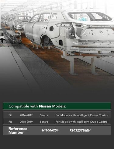 YHTAUTO Front Bumper Reinforcement Impact Bar Steel Compatible with Nissan Sentra 2016-2019, with Intelligent Cruise Control, Bumper Face Bar Reinforcement Beam in Saudi Arabia