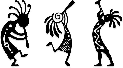 Metal Kokopelli Wall Art – Kokopelli Wall Decor Southwest Wall Decor for Indoor & Outdoor Use(Set of 3,Black) in Kuwait
