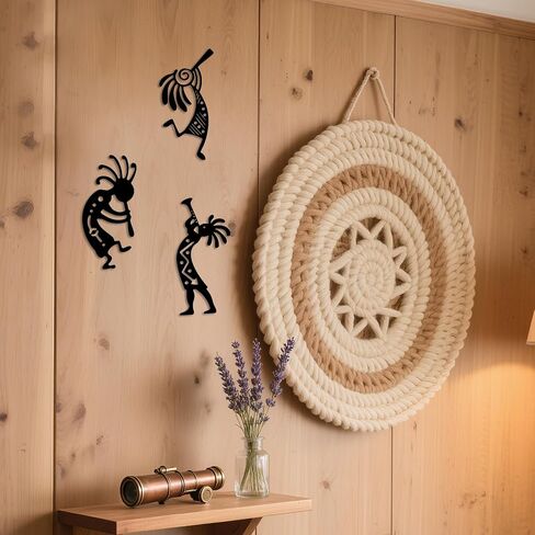 Metal Kokopelli Wall Art – Kokopelli Wall Decor Southwest Wall Decor for Indoor & Outdoor Use(Set of 3,Black) in Kuwait