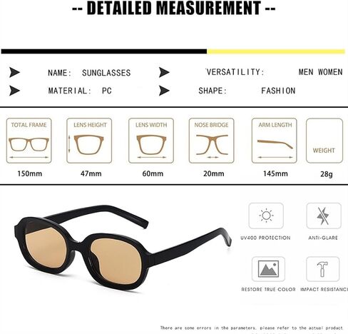 XINXIN Oval Frame Small Frame Sunglasses for Men and Women (Color : B, Size : Medium) in Kuwait