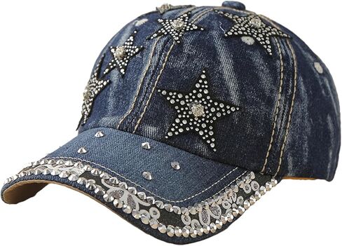 Women's Denim Baseball Cap with Pearl Rhinestone Trendy Y2k Visors UV Protection Sun Hat Outdoor 2025 in Kuwait