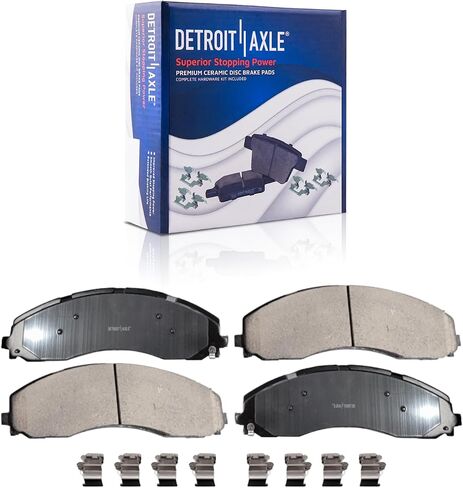 Detroit Axle - Front Brake Pads for Ford 2017-2021 F-450 F-550 Super Duty, 2018 2019 2020 Ceramic Brake Pads with Hardware Replacement in Saudi Arabia