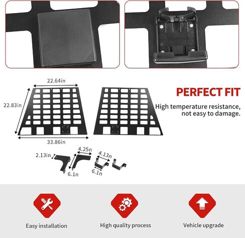 Jimen Fit for Jeep Wrangler TJ 1997-2006, 2PCS Rear Side Window Molle Panel Cargo Storage Rack in Saudi Arabia