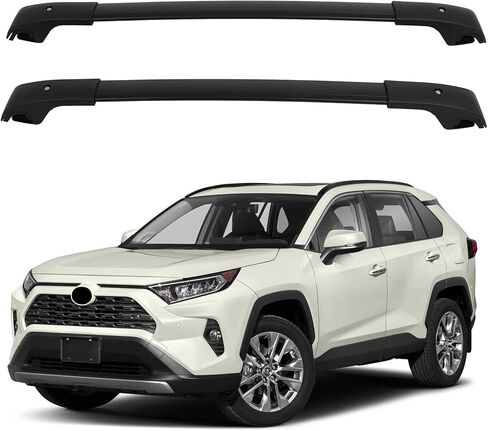 FINDAUTO حامل سقفي قضبان متقاطعة لتويوتا لـ RAV4 2014-2019 قضبان البضائع لحامل البضائع على السطح للأمتعة زورق الكاياك والدراجة على الجليد in Saudi Arabia
