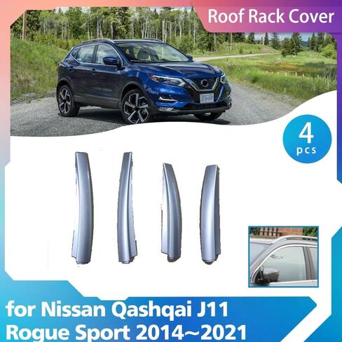 Car Roof Rack Cover Compatible for Nissan Qashqai J11 Rogue Sport 2014~2021 Luggage Lid Bar Part Rail End Shell Cap Trim Shell Accessories(Rear Right 25cm) in Saudi Arabia
