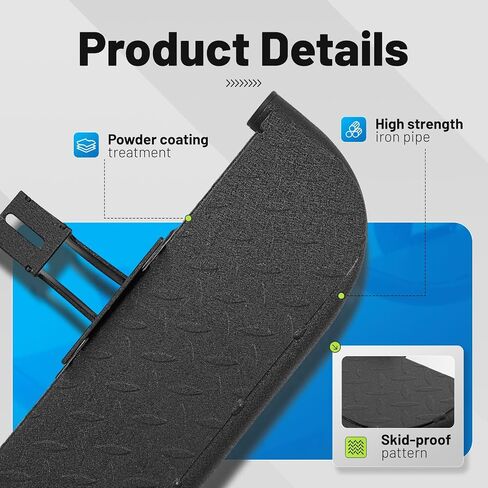 Rugged Side Steps Compatible with 2007-2018 Jeep Wrangler JK Unlimited JKU 4-Door Running Boards, High-Strength Steel Step Bars, Powder-Coated & Textured, 4-Piece Set in Saudi Arabia