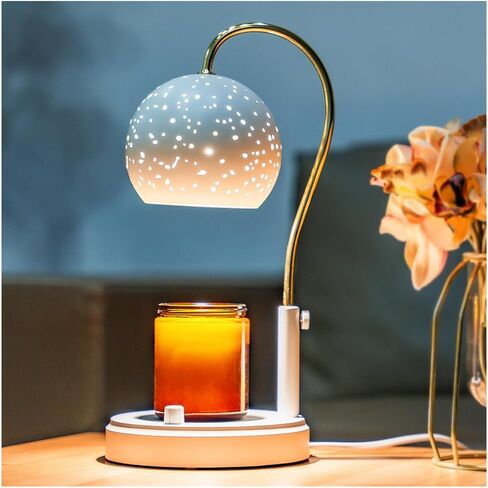 مصباح تدفئة الشموع مع مؤقت، سخان شموع قابل للتعتيم بدون خطوات، سخان شموع كهربائي بارتفاع قابل للتعديل، سخان شمع للشمع المعطر مع مصباحين، للمهرجانات وديكور المنزل (أسود صغير) in Kuwait