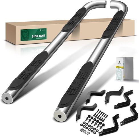YHTAUTO 3 Inch Running Boards Side Steps Compatible with Toyota 4Runner 2010-2024, SUV, Round Stainless Steel Polished Chrome, Cab Side Step Rails Off-Road Exterior Accessories, Set of 2 in Saudi Arabia