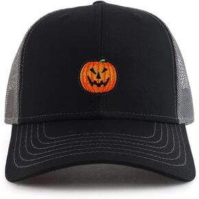 Armycrew XXL Oversized Halloween Pumpkin Jack o Lantern Patch 2 Tone Mesh Back Trucker Cap in Saudi Arabia