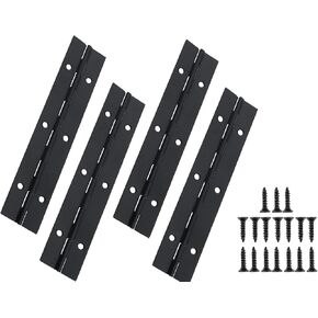2PCS Heavy Duty Piano Hinge,8-Inch 304 Black Continuous & Piano Hinges,0.05" Thickness,1.2" Open Width, Ideal for Folding Cabinet Doors, Black Stainless Furniture Hinges Includes 96pcs Screws in Kuwait
