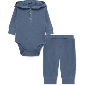 Little Me Simply Essential Solids Gender Neutral 100% Organic Clothes Bodysuit and Pant Set, 3 Months - 12 Months in Kuwait