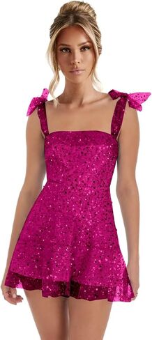 تول السباغيتي الأشرطة فساتين العودة للوطن 2025 الترتر سباركلي فستان كوكتيل ألين القوس ثوب التخرج in Kuwait