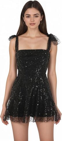 تول السباغيتي الأشرطة فساتين العودة للوطن 2025 الترتر سباركلي فستان كوكتيل ألين القوس ثوب التخرج in Kuwait