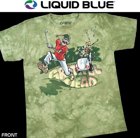 تي شيرت Liquid Blue Dead Golf Vintage Band - تي شيرت Grateful Dead، قطن عضوي، قميص الحفلات الموسيقية للرجال in Saudi Arabia