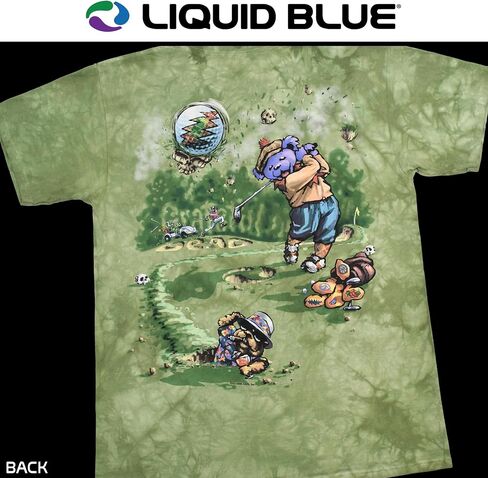 تي شيرت Liquid Blue Dead Golf Vintage Band - تي شيرت Grateful Dead، قطن عضوي، قميص الحفلات الموسيقية للرجال in Saudi Arabia