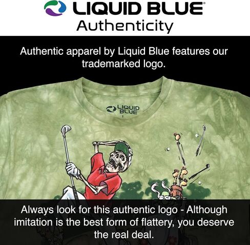 تي شيرت Liquid Blue Dead Golf Vintage Band - تي شيرت Grateful Dead، قطن عضوي، قميص الحفلات الموسيقية للرجال in Saudi Arabia