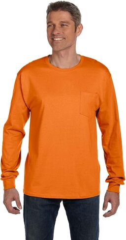 Hanes Men's TAGLESS® Long-Sleeve T-Shirt with Pocket in Saudi Arabia