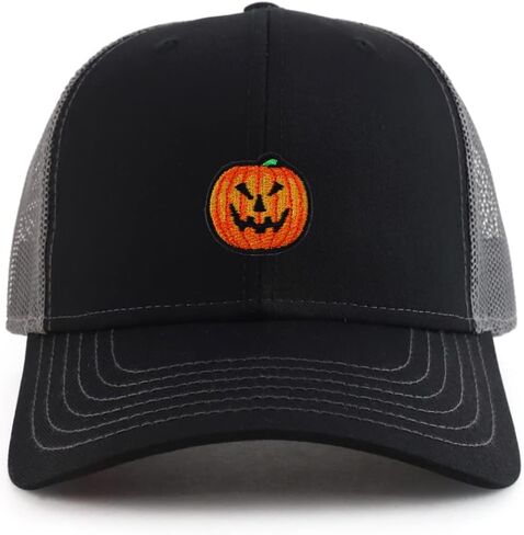 Armycrew XXL Oversized Halloween Pumpkin Jack o Lantern Patch 2 Tone Mesh Back Trucker Cap in Saudi Arabia