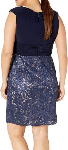 Alex Evenings Women's Plus-Size Midi Cap Sleeve Dress with Sequin in Saudi Arabia