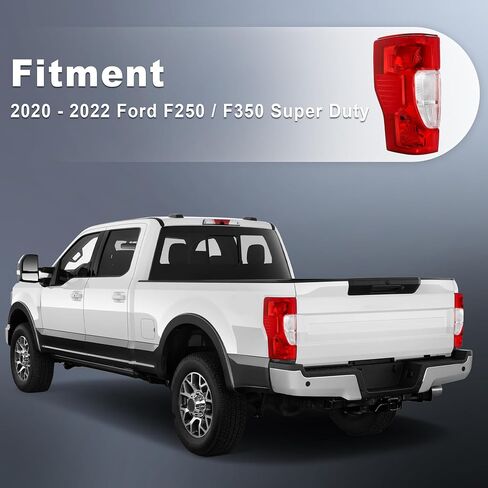 ضوء خلفي هالوجين مناسب لـ 2020-2022 Ford F250 / F350 Super Duty 2020 2021 2022 Ford F250 / F350 Super Duty لمبة خلفية غير LED غير عمياء الجانب الأيسر والأيمن in Kuwait