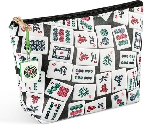 Christmas Mahjong Lover Gift Mahjong Coin Bag with Mahjong Keychain Set PU Leather Mahjong Themed Coin Purse Mahjong Gifts for Mahjong Lover Women Mom Grandma Birthday Travel in Kuwait
