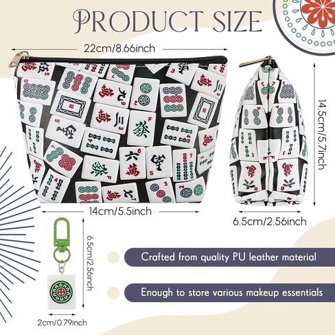 Christmas Mahjong Lover Gift Mahjong Coin Bag with Mahjong Keychain Set PU Leather Mahjong Themed Coin Purse Mahjong Gifts for Mahjong Lover Women Mom Grandma Birthday Travel in Kuwait