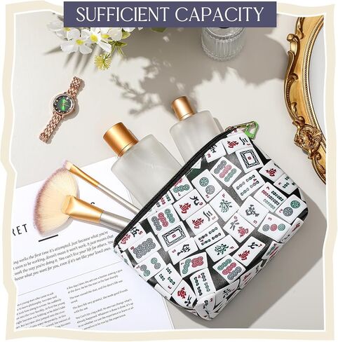 Christmas Mahjong Lover Gift Mahjong Coin Bag with Mahjong Keychain Set PU Leather Mahjong Themed Coin Purse Mahjong Gifts for Mahjong Lover Women Mom Grandma Birthday Travel in Kuwait