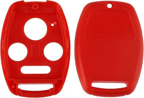NO CUTTING NEEDED - Key Fob Keyless Entry Remote Shell Case & Pad fits Honda 2003-2012 Accord / 2006-2013 Civic EX / 2009-2015 Pilot /2005-2006 CR-V (Red) in Saudi Arabia