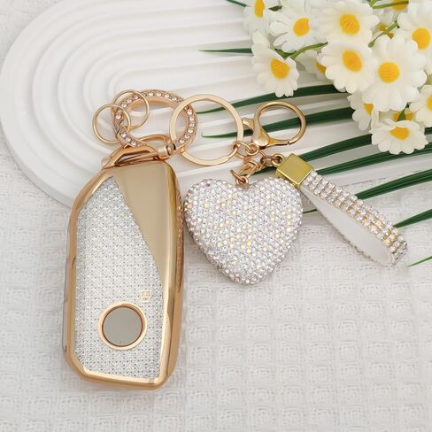 Key Fob Cover with Diamond, Compatible with BMW 2023~up X1 X2 X3 X5 X6 X7 XM etc, Sparkling TPU Key Case for Women in Saudi Arabia