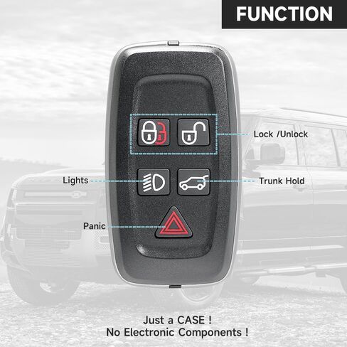 Key Fob Cover Case Replacement 5 Buttons Key Fob Remote Control Shell Case - Compatible for Land Rover 2010-2015 for Land Rover LR4 2010-2015 in Saudi Arabia