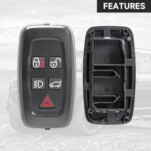 Key Fob Cover Case Replacement 5 Buttons Key Fob Remote Control Shell Case - Compatible for Land Rover 2010-2015 for Land Rover LR4 2010-2015 in Saudi Arabia