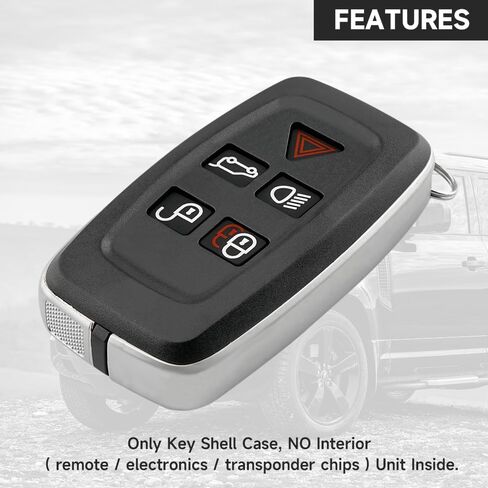 Key Fob Cover Case Replacement 5 Buttons Key Fob Remote Control Shell Case - Compatible for Land Rover 2010-2015 for Land Rover LR4 2010-2015 in Saudi Arabia