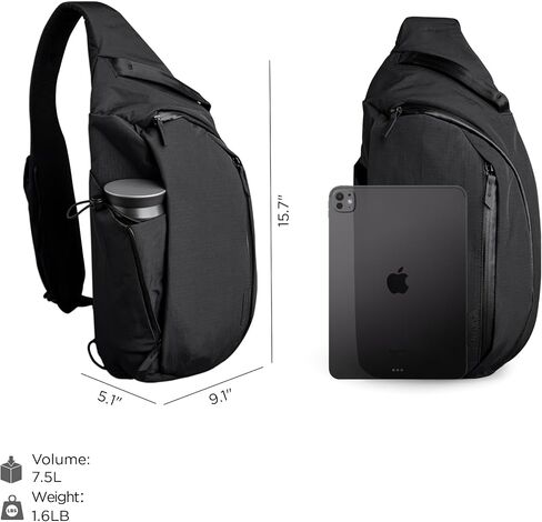 Alpaka Metro Crossbody الكتف الأيسر 10L - Crossbody Bag Men ، حقيبة الظهر حبال - تناسب 11 بوصة - كتف واحد مع ykk zipper - جيب زجاجة ماء قابلة للتوسيع - كم الهاتف - أسود أكوفلوكس 210d in Saudi Arabia