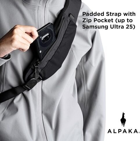 Alpaka Metro Crossbody الكتف الأيسر 10L - Crossbody Bag Men ، حقيبة الظهر حبال - تناسب 11 بوصة - كتف واحد مع ykk zipper - جيب زجاجة ماء قابلة للتوسيع - كم الهاتف - أسود أكوفلوكس 210d in Saudi Arabia