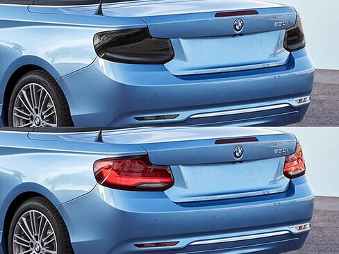 Rvinyl Tail Light Pre Cut Film Tint Cover Kit in Blackout Smoke Compatible with BMW 2 Series 2014-2017 - Adhesive Backs in Saudi Arabia