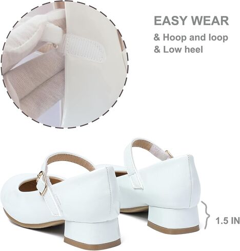 YouDesney Girls Dress Shoes ، Mary Jane Flower Girls Shoes ، Princess Low Low Heels للمدرسة ، زفاف ، حفلة (طفل صغير/أطفال صغيرون/أطفال كبيرون) in Saudi Arabia