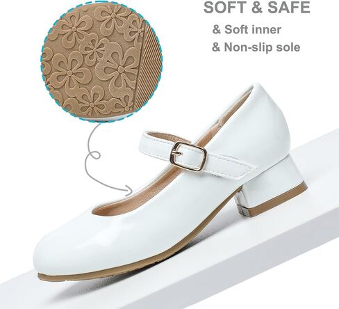 YouDesney Girls Dress Shoes ، Mary Jane Flower Girls Shoes ، Princess Low Low Heels للمدرسة ، زفاف ، حفلة (طفل صغير/أطفال صغيرون/أطفال كبيرون) in Saudi Arabia