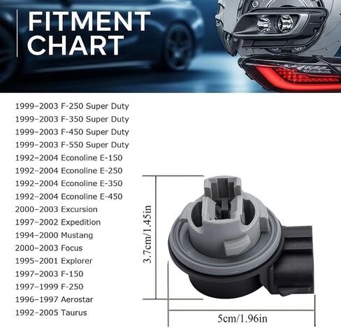 iJDMTOY زوج OE-Spec L-Shape 3157 4157 T25 المصباح الأمامي لوقوف السيارات/التخليص، مقابس محول قابس لمبة إشارة الانعطاف متوافقة مع Ford F150 F250 F350 Explorer Mustang Focus، إلخ in Saudi Arabia
