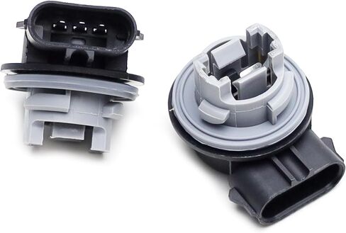 iJDMTOY زوج OE-Spec L-Shape 3157 4157 T25 المصباح الأمامي لوقوف السيارات/التخليص، مقابس محول قابس لمبة إشارة الانعطاف متوافقة مع Ford F150 F250 F350 Explorer Mustang Focus، إلخ in Saudi Arabia