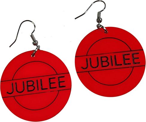 Hypoallergenic Nickel Free X Jubilee Red Circle Costume Earrings, Red Name Cosplay Jewelry in Saudi Arabia