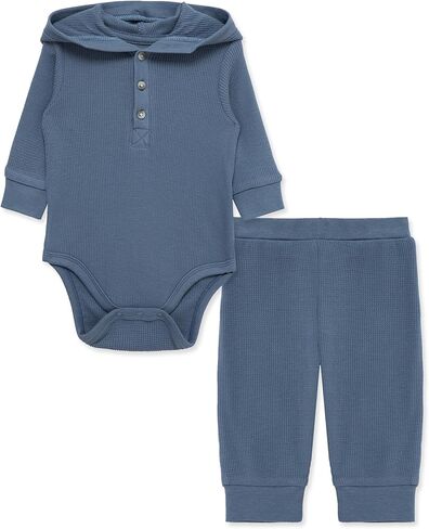 Little Me Simply Essential Solids Gender Neutral 100% Organic Clothes Bodysuit and Pant Set, 3 Months - 12 Months in Kuwait